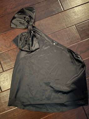 Venus Black Satin One Shoulder Size 10